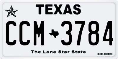 TX license plate CCM3784
