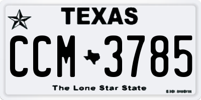 TX license plate CCM3785