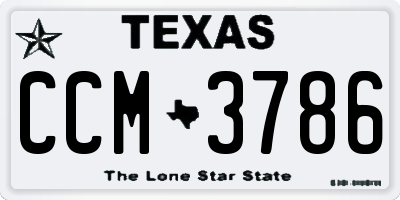 TX license plate CCM3786