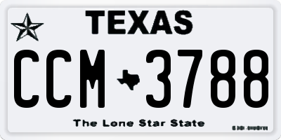 TX license plate CCM3788