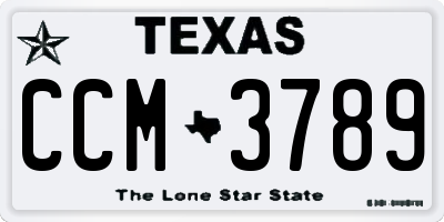 TX license plate CCM3789