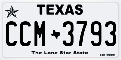 TX license plate CCM3793