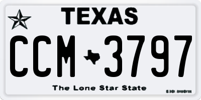 TX license plate CCM3797