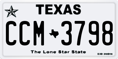 TX license plate CCM3798