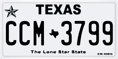 TX license plate CCM3799