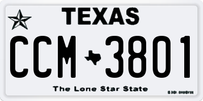 TX license plate CCM3801