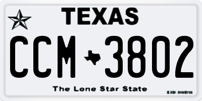 TX license plate CCM3802