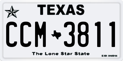 TX license plate CCM3811