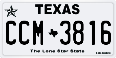 TX license plate CCM3816