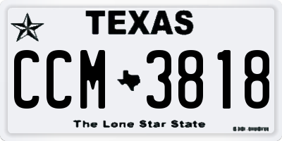 TX license plate CCM3818