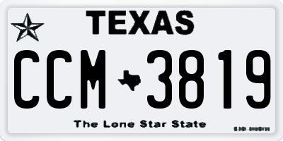 TX license plate CCM3819