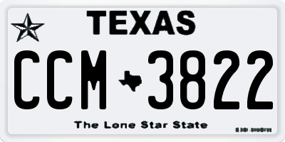 TX license plate CCM3822