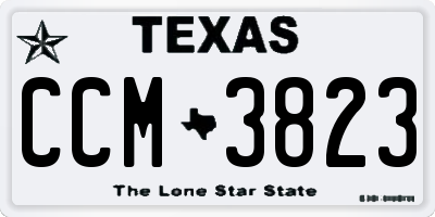 TX license plate CCM3823