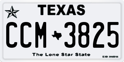 TX license plate CCM3825