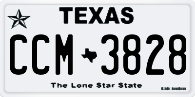 TX license plate CCM3828