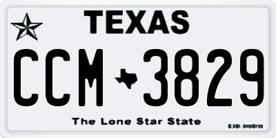 TX license plate CCM3829