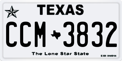 TX license plate CCM3832