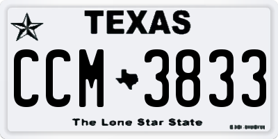 TX license plate CCM3833