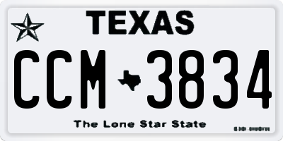 TX license plate CCM3834