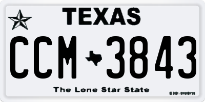 TX license plate CCM3843