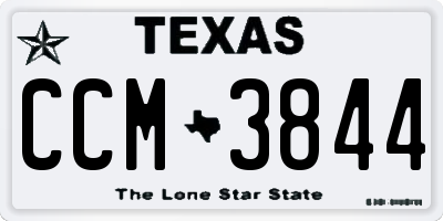 TX license plate CCM3844