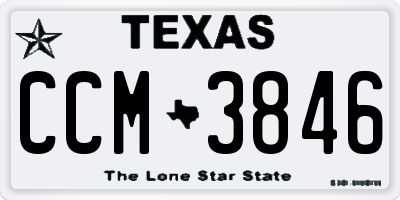 TX license plate CCM3846