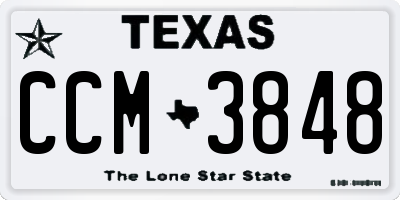 TX license plate CCM3848