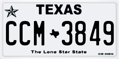 TX license plate CCM3849
