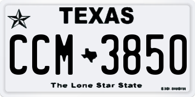TX license plate CCM3850