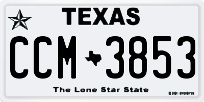 TX license plate CCM3853