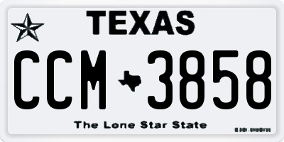 TX license plate CCM3858