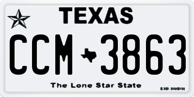TX license plate CCM3863