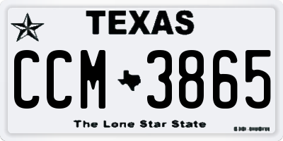 TX license plate CCM3865