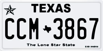TX license plate CCM3867