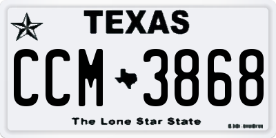 TX license plate CCM3868