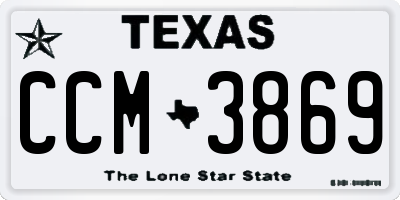 TX license plate CCM3869