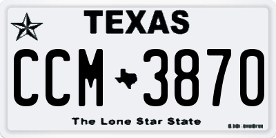 TX license plate CCM3870