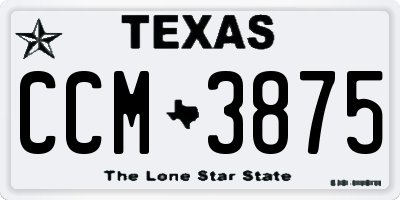 TX license plate CCM3875
