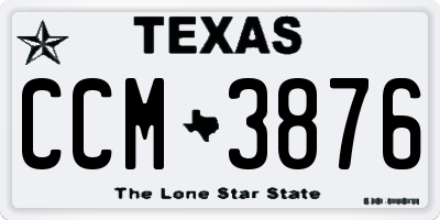 TX license plate CCM3876