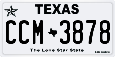 TX license plate CCM3878