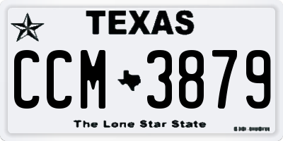 TX license plate CCM3879