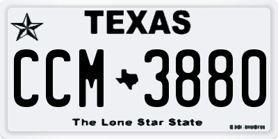 TX license plate CCM3880