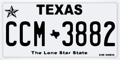 TX license plate CCM3882