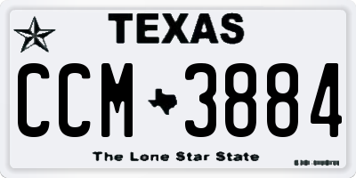 TX license plate CCM3884