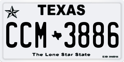 TX license plate CCM3886