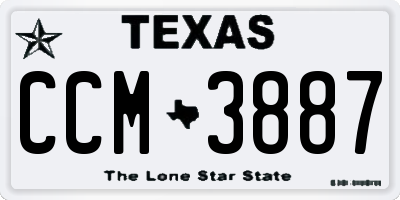 TX license plate CCM3887