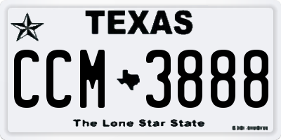 TX license plate CCM3888