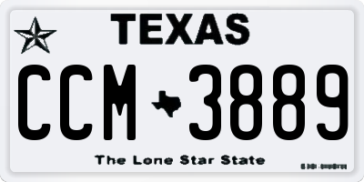 TX license plate CCM3889