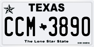 TX license plate CCM3890