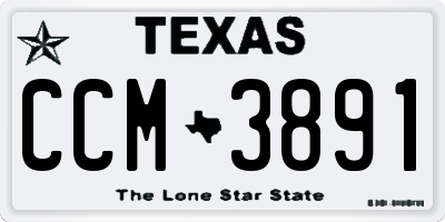 TX license plate CCM3891